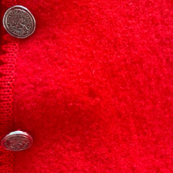 Vintage Munchner Strickmoden Red Wool Buttoned Sweater Jacket | Size M-L - Picture 12 of 14